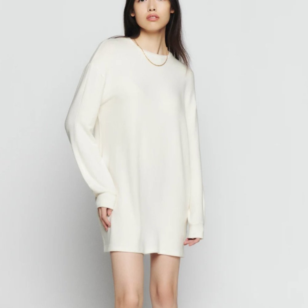 NWT Reformation Black Cotton Long-Sleeve "Radlee" Dress!!! Size L